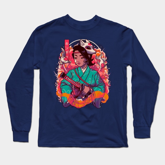 Samurai Kingyo Long Sleeve T-Shirt by BrunoMota